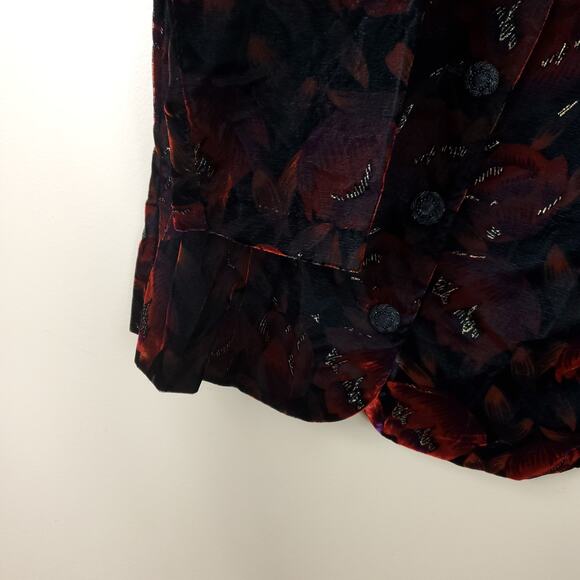Vintage Velvet, Cropped, Cardigan Style Blazer by Norton McNaughton Size 6 - Picture 5 of 11